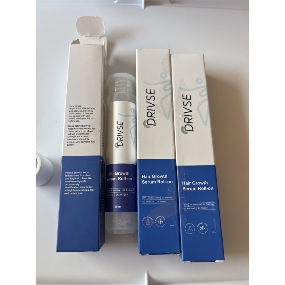 Hair Growth Serum Drivse Roll-On Rosemary Saw Palmetto DHT Support 25ml Lot Of 3